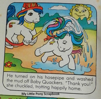 Chief operates a baby pony
wash